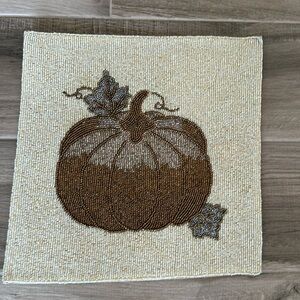 Pier 1 Imports beaded pumpkin placemat